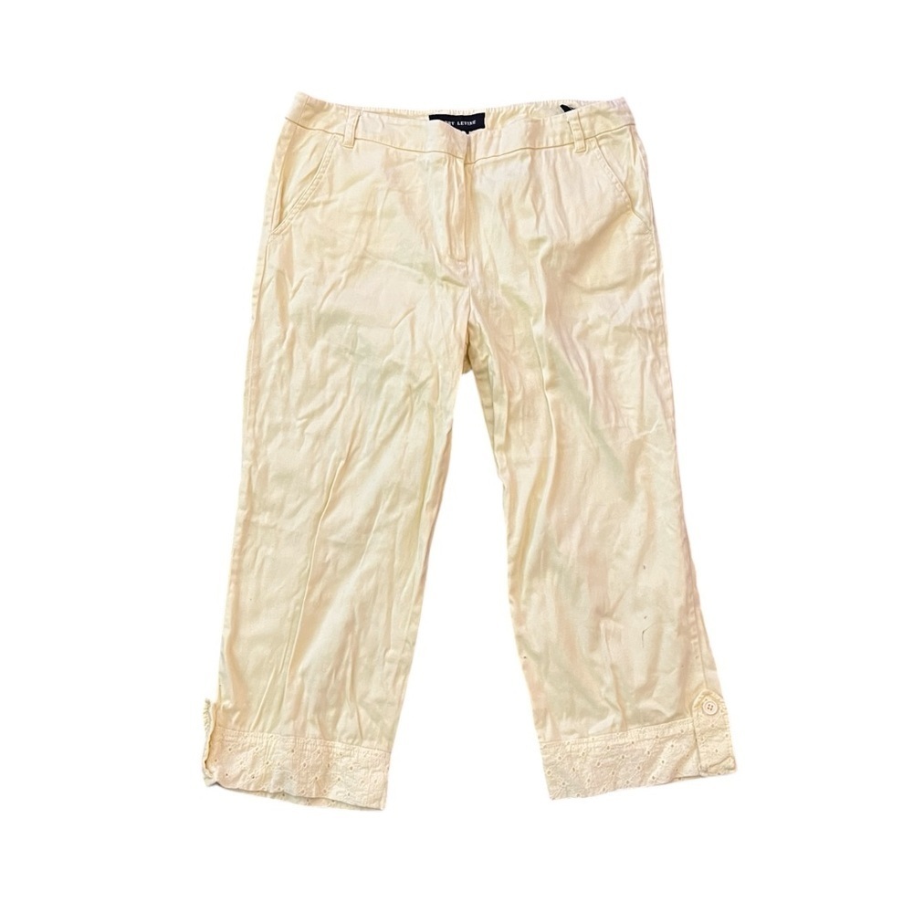 Larry Levine Capri Trouser Pant Light Yellow 8